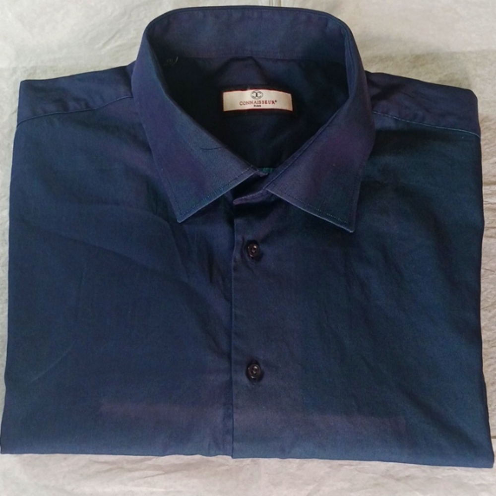 CONNOISSEUR PARIS Long Sleeve Dress-Shirt, 4XL 49/50, Avant Garde Blue.